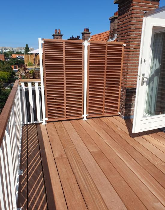 Schutting op dakterras